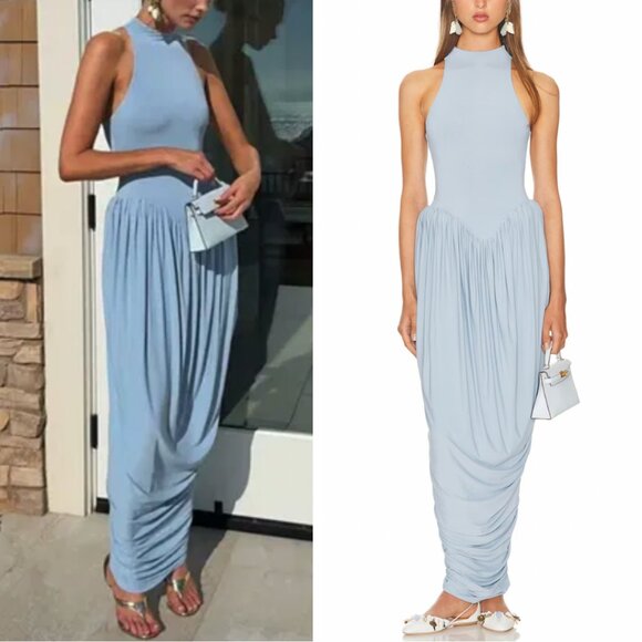 HELSA THE DUCHESS BLUE Blue Midi Dress - Picture 1 of 9
